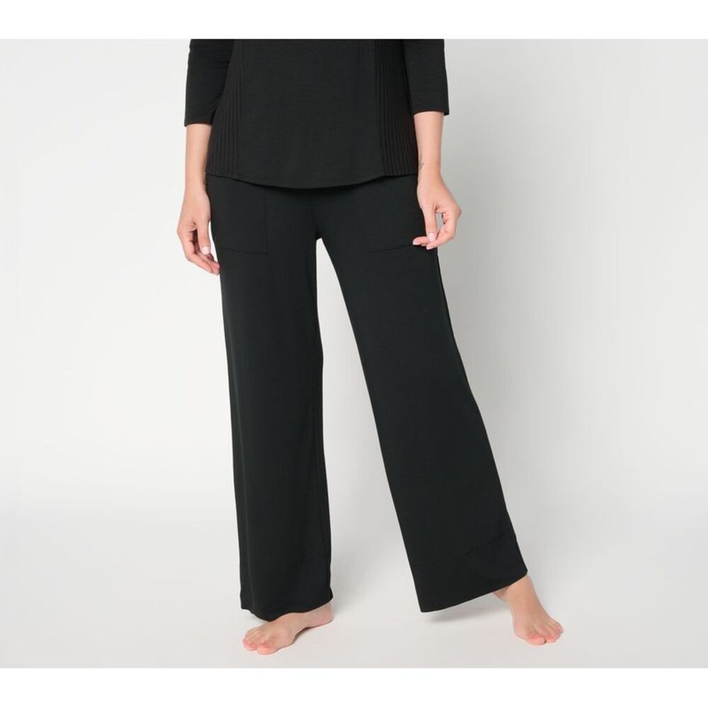 Anybody Women's Pants Sz M Soothing Knit Jersey Pull-On Ankle Pant Black A703619